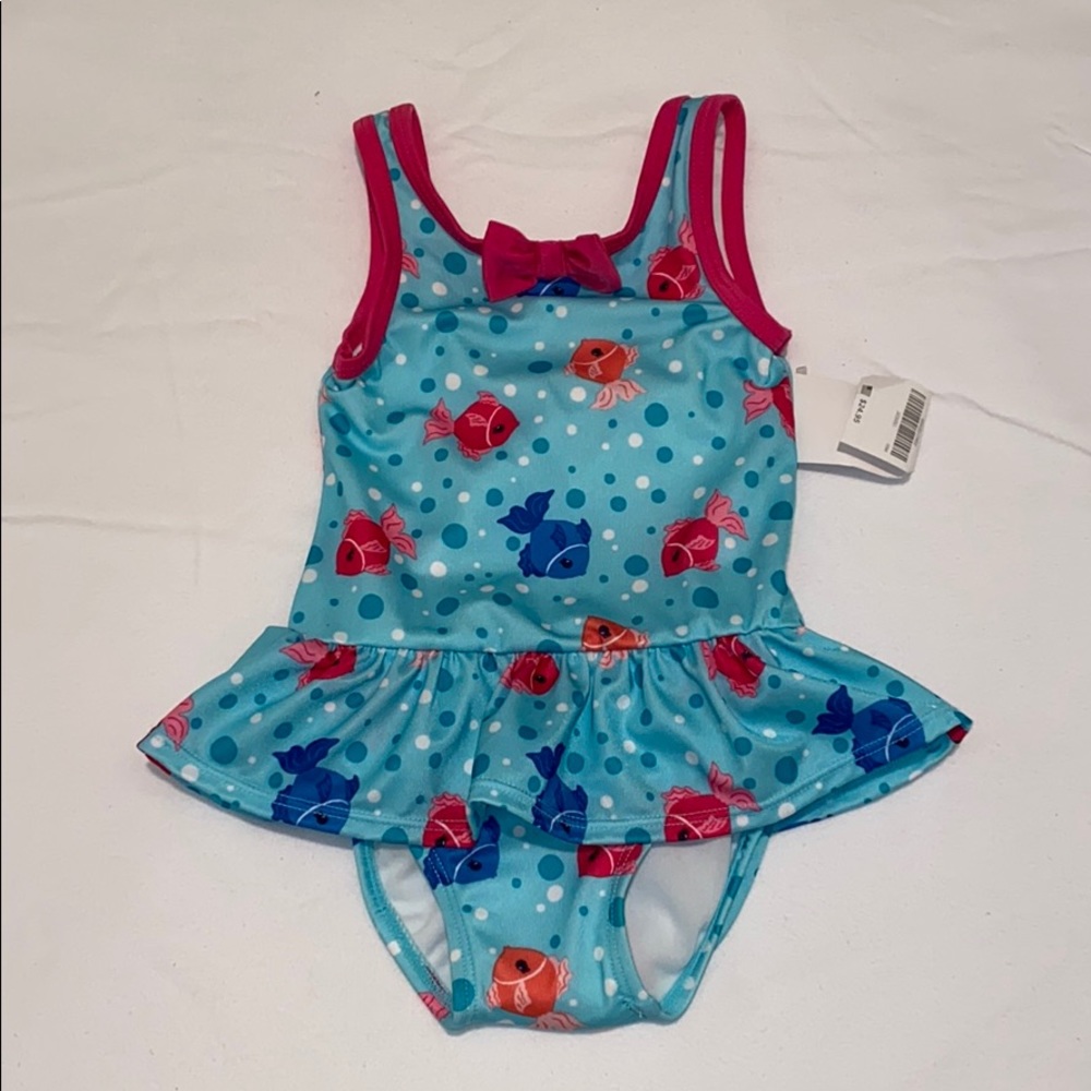Fish one piece swim suit.